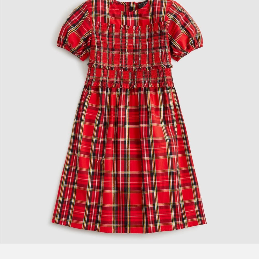 Crewcuts Tartan red plaid smocked girls dress, 8